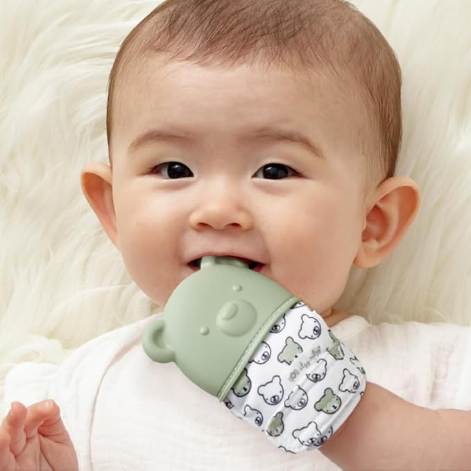 Itzy Ritzy Silicone Teething Mitt, Soothing Infant Teething Mitten - Image 2