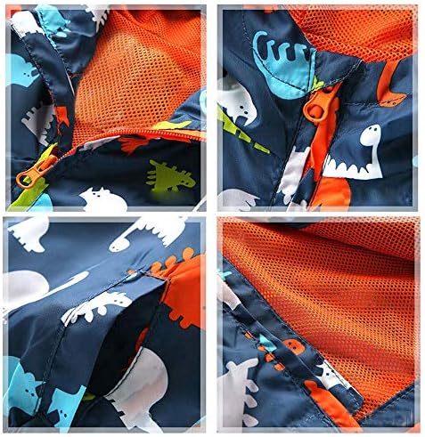 Boys' Hooded Dinosaur Jacket Windbreaker Outerwear - Image 5