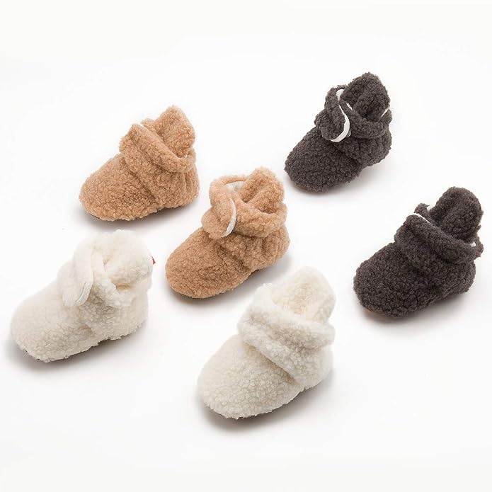 Sawimlgy Newborn Infant Baby Girl Boy Cotton Booties Stay On Sock Slippers Soft - Image 3