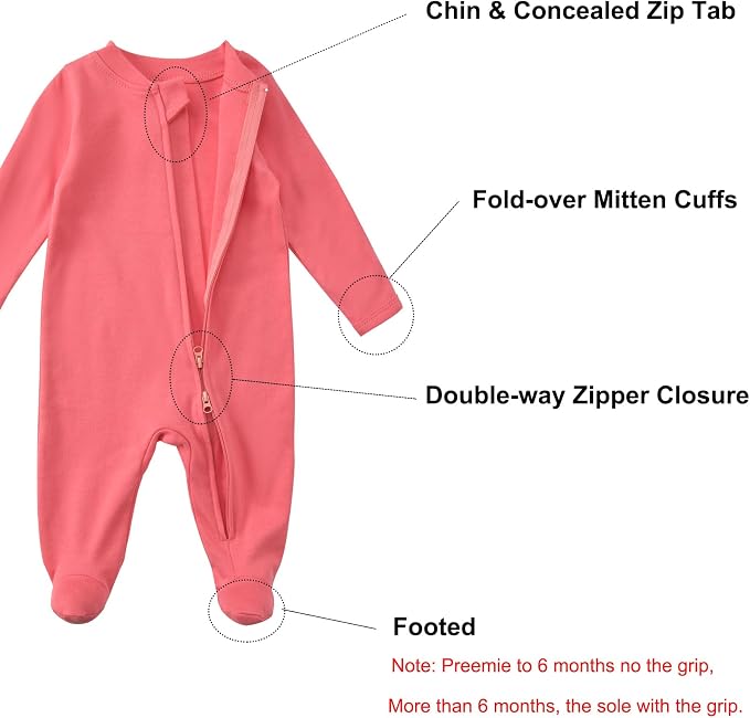Aablexema Baby Footie Pajamas Cotton - Image 2