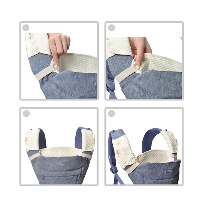Bebamour Drool and Teething Reversible Cotton Pad For All Carry Positions Baby Carrier White Drool Bib For Boys & Girls(Elephant)