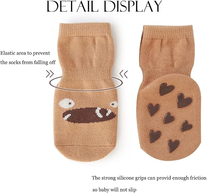 Exegawe Toddler Non Slip Socks, Cute Baby Socks - Image 5