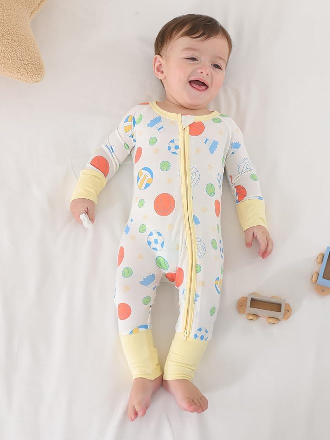 GUISBY Baby Footless Pajamas, Rayon of Bamboo, NB-2T | Rayon of bamboo softness - Image 5