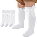 Baby Knee High Socks Newborn Ruffle Bow Socks Infant Long Sock Toddler Girls by Unknown