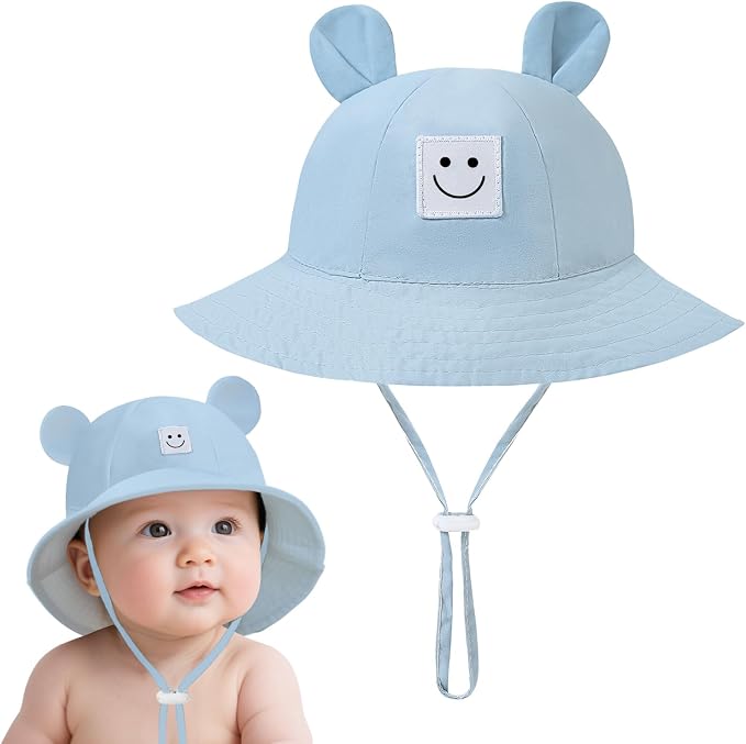 Baby Bucket hat Cute Infant Bear Sun Hat Summer Girls Boys Cap | Bear Cute by AZJ