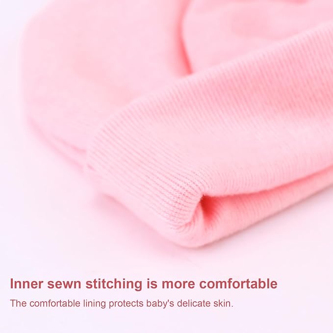 Newborn Baby Hats and Mittens Set Infant Bow Beanie Cap Toddler Gloves Newborn - Image 7