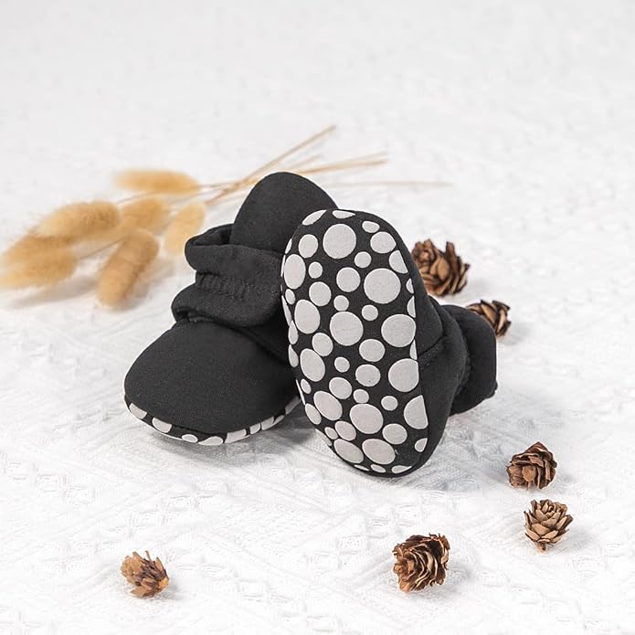 Babelvit Newborn Baby Boy Girl Soft Fleece Booties Stay On Infant Slippers - Image 2