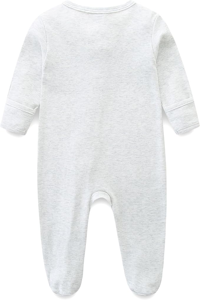 Hikido Baby Romper 100% Organic Cotton Pajamas One Piece Long Sleeve Zipper - Image 2