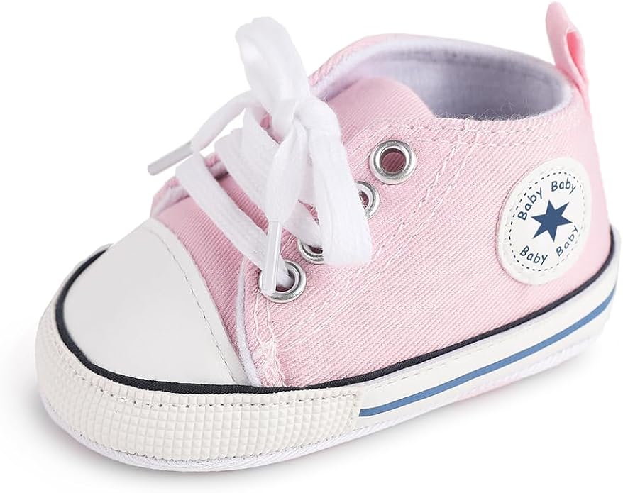 Unisex Baby Girls Boys Canvas High-top Shoes, Newborn Infant Anti-Slip Soft - Image 5