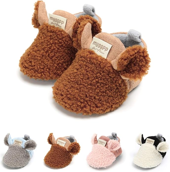 Ohwawadi Infant Baby Boys Girls Slippers Cozy Fleece Booties Soft Bottom Warm by Ohwawadi