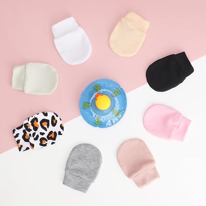 BQUBO Newborn Infant Toddler Mittens No Scratch Cotton Elastic Wrist Gloves - Image 7