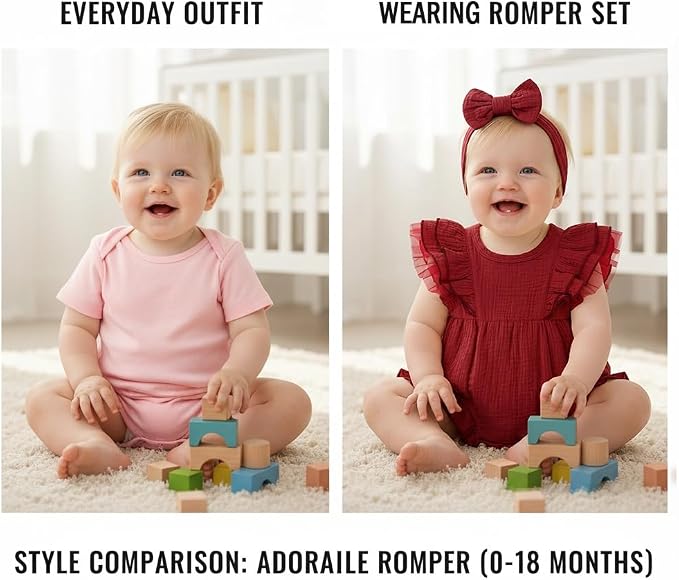 TITKKOP Ruffle Bubble Romper for Baby Girl | One-Piece Shorts Jumpsuit | Summer - Image 4