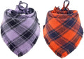 Halloween Dog Bandana Fall Autumn Plaid Reversible Triangle Bibs Scarf by KZHAREEN