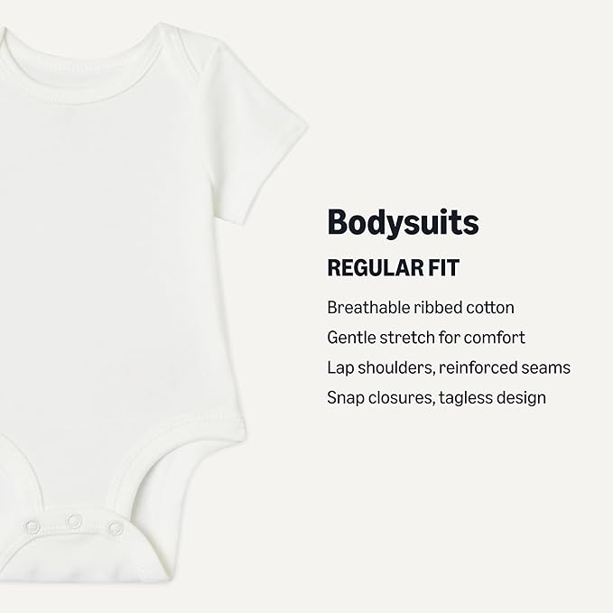 Amazon Essentials Unisex Babies' Short-Sleeve Bodysuits - Image 2