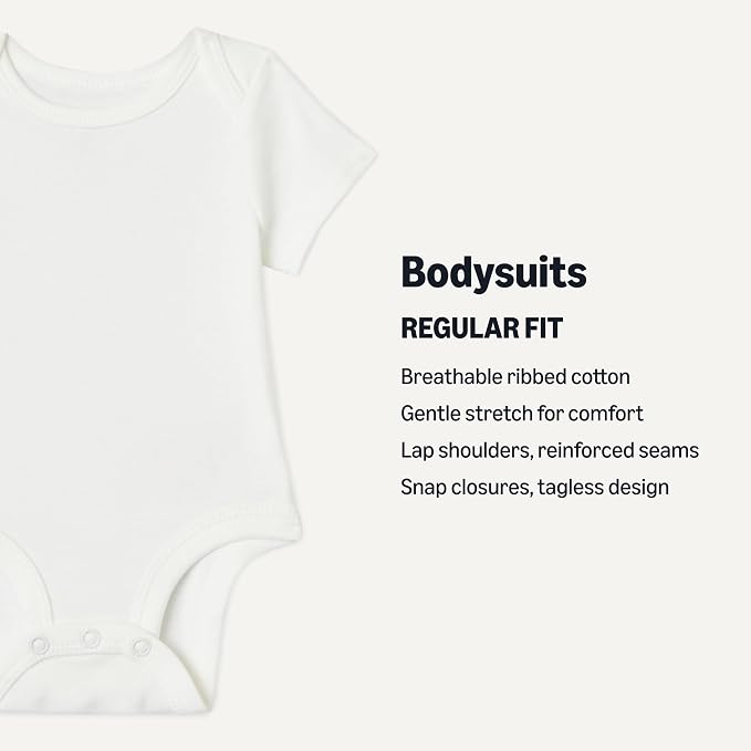 Amazon Essentials Unisex Babies' Short-Sleeve Bodysuits - Image 2