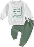 Toddler Baby Boy Fall Winter Outfit Long Sleeve Letter Print Sweatshirts and Jogger Pants Infant Boy Clothes