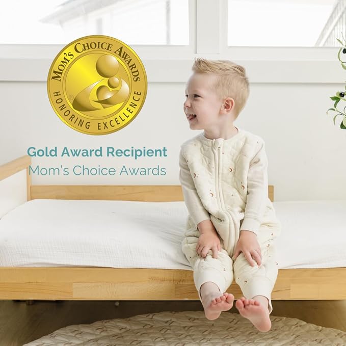Tealbee Dreamsuit Toddler Sleep Sack with Feet – Walker Sleep Bag with Legs, Rayon made from Bamboo, All Season 1.2 TOG, 2-Way Zipper, 3T-4T - Moons&Stars