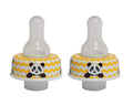 Refresh-a-Baby Reusable Bottle Top Nipple Adapter – Instantly Convert Any Bottle into a Sippy with Soft Silicone Nipples – Ideal for On-the-Go Feeding, BPA-Free, & Easy to Clean Pack of 2 (Panda)