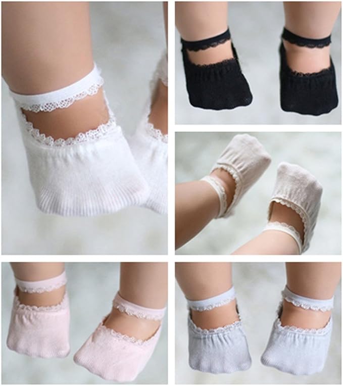 Baby Girl Socks Lace Non-skid Toddler Socks Newborn Infants Anti Slip Skid - Image 2