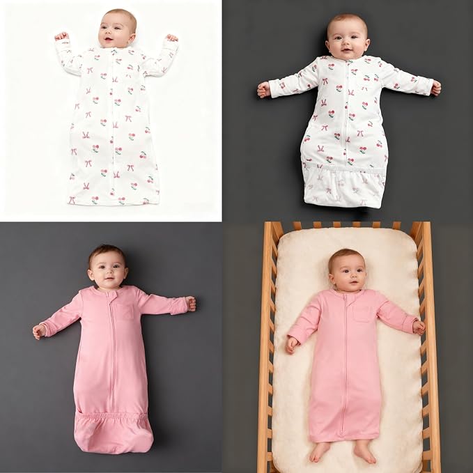 Aablexema Baby Nightgowns Rayon of Bamboo 2-way Zipper - Image 5