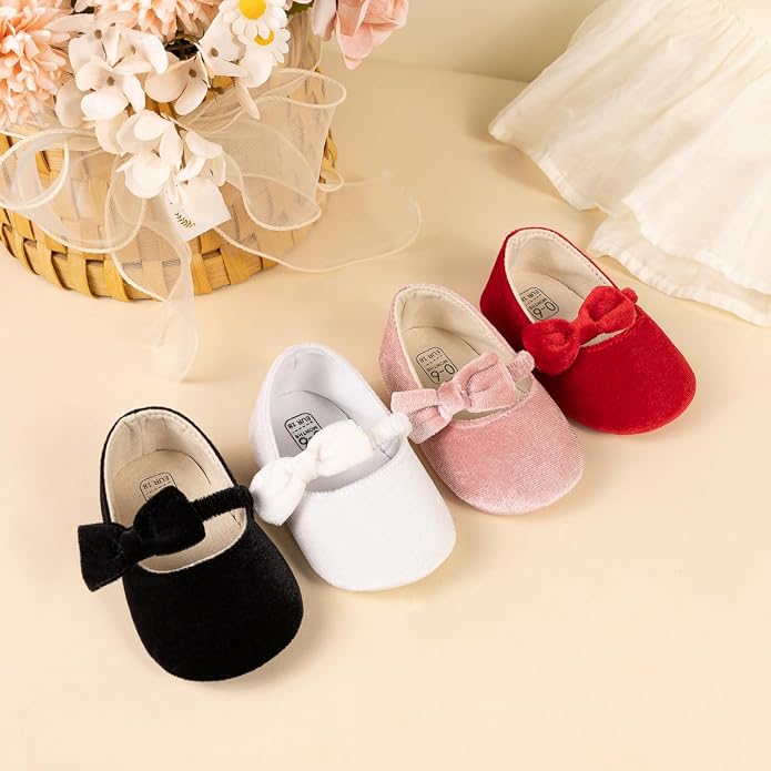 KIDSUN Infant Baby Girls Mary Jane Shoes Non-Slip Rubber Sole Ballet Slippers - Image 3