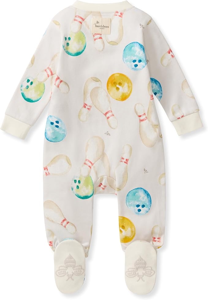 Burt's Bees Baby Boys' Organic Cotton, Sleep and Play Footed Pajamas | Easy zip - Image 2
