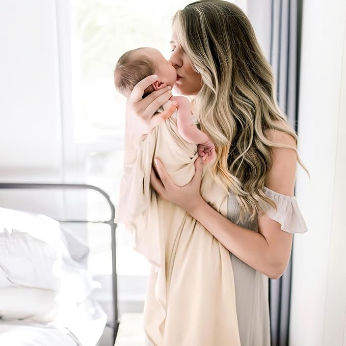 2 Pack Newborn Swaddle Blanket, Ultra Soft Stretchy Jersey Knit Extra Large - Image 4
