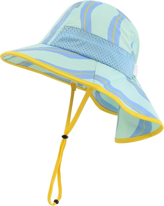 Baby Sun Hat with Neck Flap UPF 50+ by MACOWCF