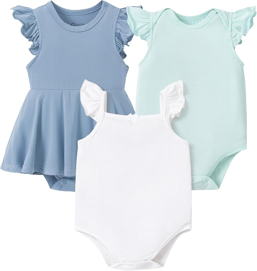 PATPAT Baby Girl Bamboo Viscose Bodysuits Set by PATPAT