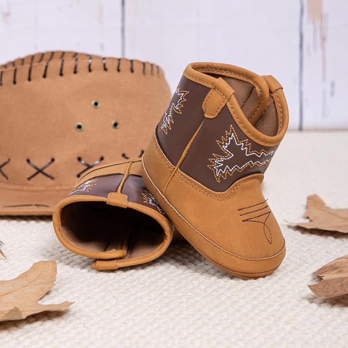 HsdsBebe Baby Boys Girls Western Cowboy Boots Infant Moccasins High Top Booties - Image 4
