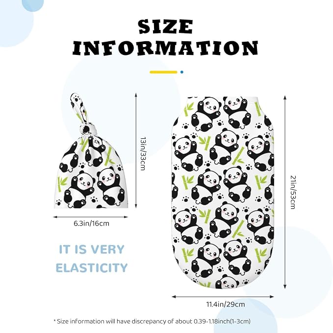 Panda Swaddle Blankets Soft Receiving Blanket Baby Swaddle Wrap - Image 6