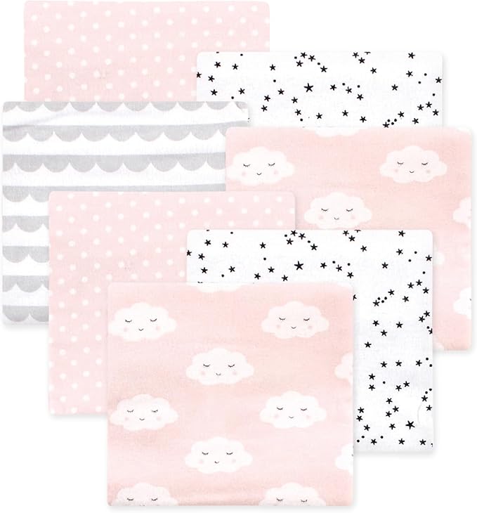 Little Treasure Hudson Baby Cotton Poly Flannel Receiving Blankets Multipack by HudsonBaby