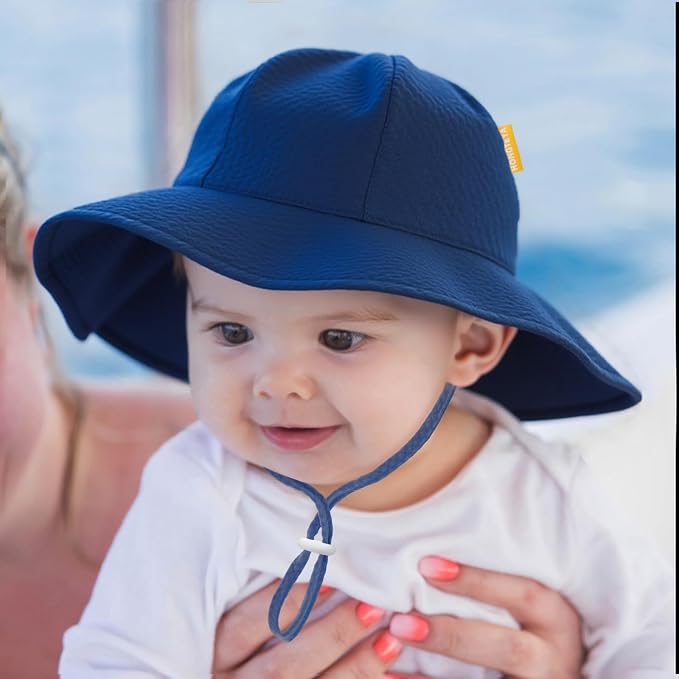 HONGTEYA Baby Sun Hat Wide Brim Adjustable Toddler Beach Bucket Hat | Soft - Image 6