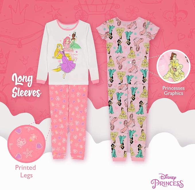 Disney Unisex Kids' 6-piece Snug-fit Cotton Matching Comfortable Pajama Set - Image 4