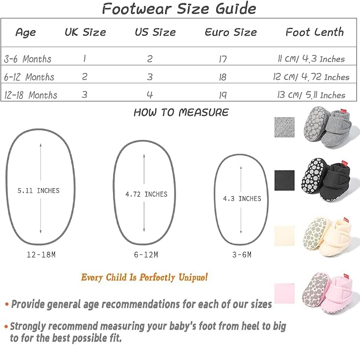 Sawimlgy Newborn Infant Baby Girl Boy Cotton Booties Stay On Sock Slippers Soft - Image 6