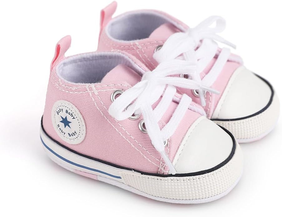 Unisex Baby Girls Boys Canvas High-top Shoes, Newborn Infant Anti-Slip Soft - Image 4
