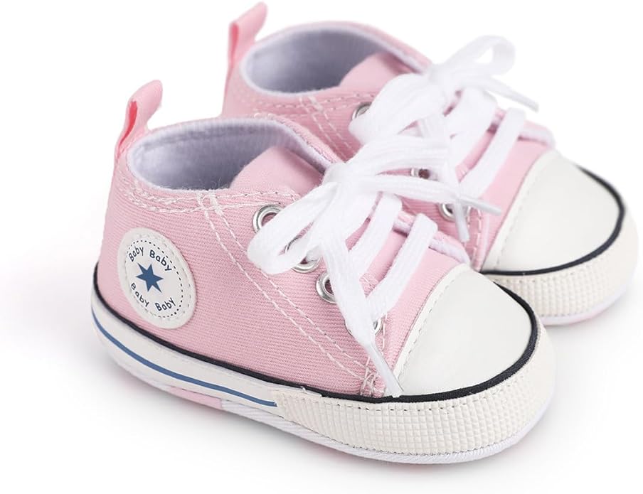 Unisex Baby Girls Boys Canvas High-top Shoes, Newborn Infant Anti-Slip Soft - Image 4