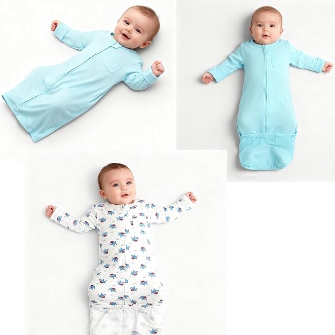 Aablexema Baby Nightgowns Rayon of Bamboo 2-way Zipper - Image 7