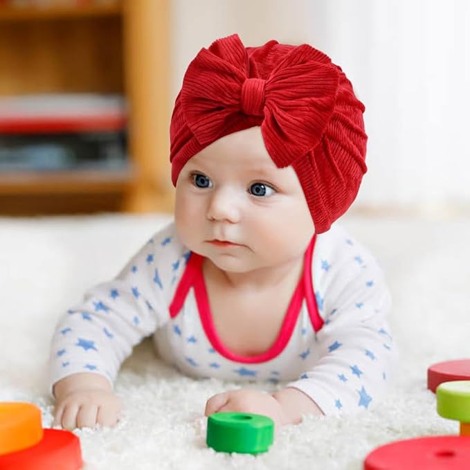 Cinaci 6 Pack Nursery Hospital Caps Bonnets Beanies Headwraps Turban Hats - Image 6