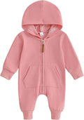 Infant Baby Boy Girl Clothes Solid Hoodie Romper Zip Up Long Sleeve Hooded by DNOMAID+YZARC
