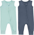 Aablexema Baby Rayon of Bamboo Sleeveless Footless Zipper Romper 0-24M | 2pcs by Aablexema