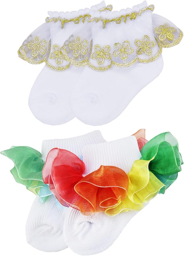PrinceSasa Little Baby Girl Princess Lace Ruffles Socks Set - Image 7