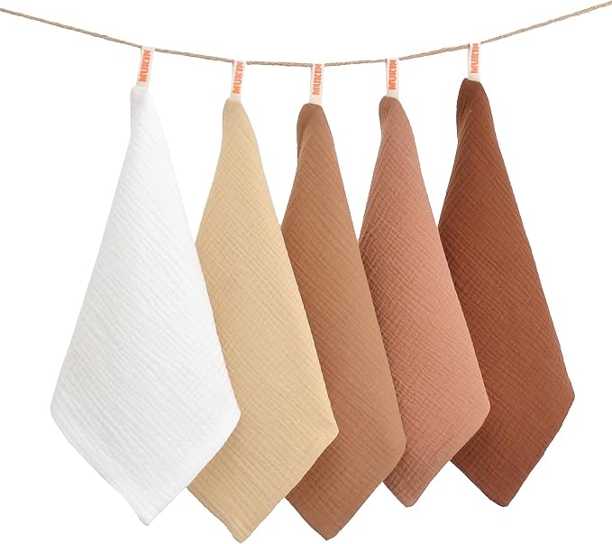 MUKIN Baby Washcloths, Muslin Burp Cloths Towels - Image 11
