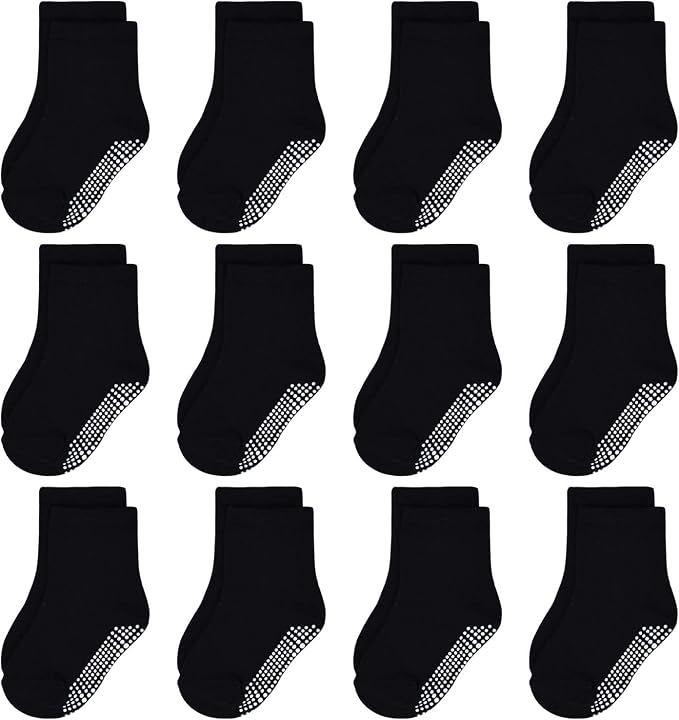 GRPSKCOS Baby Socks Non Slip 12 Pairs Toddler Anti Skid Socks by GRPSKCOS