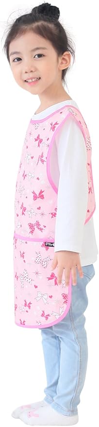 Kids Painting Apron – Waterproof Art Smock for Toddlers & Preschoolers, Messy Play, Baking, Crafts, Cooking, Mealtime