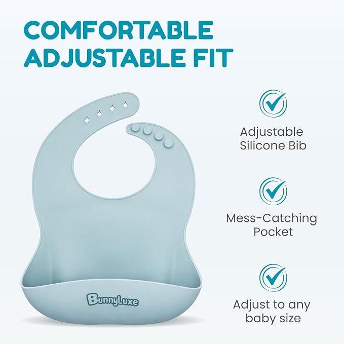 Silicone Baby Bibs – BPA-Free Waterproof, Adjustable Toddler Feeding Bibs - Image 6