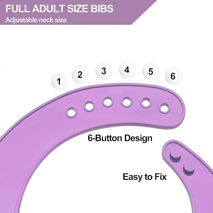 Silicone Adult Bib, Adjustable and Washable Bib - Image 4