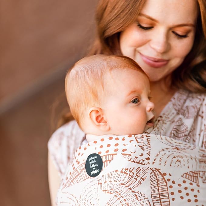 Moby Baby Wrap Carrier Evolution by Petunia Pickle Bottom for Newborns to Toddlers (8-33lbs), Infant Sling Carrier, Lightweight & Hands Free Design, Adjustable for All Body Types (Woodgrain)