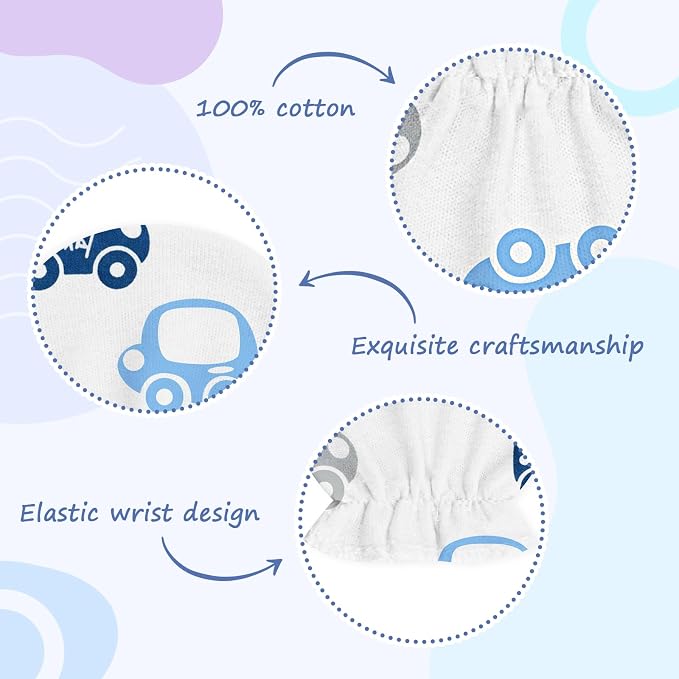 8 Pairs Newborn Baby Mittens No Scratch, Cotton Infant Baby Gloves Newborn - Image 3