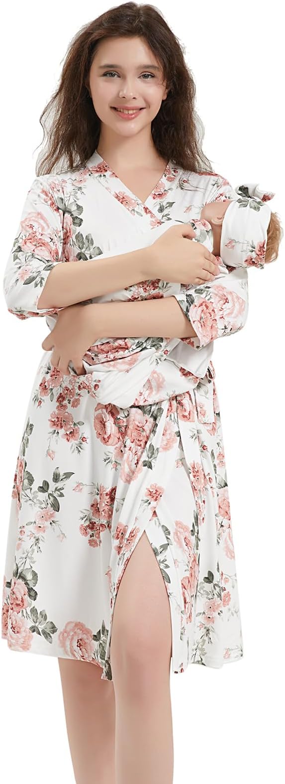 Galabloomer Maternity Robe and Receiving Blanket, Matching Mommy Labor Robe by Galabloomer